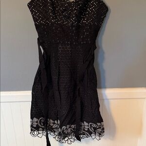 BCBGMaxAzria Black and Gray Strapless Dress